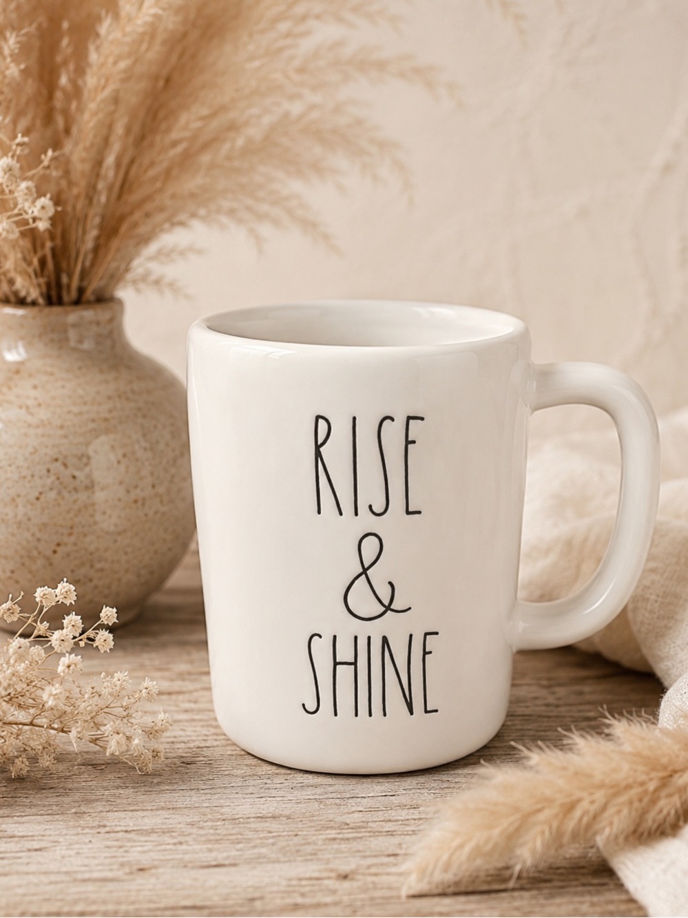 Rae‎ Dunn Rise & Shine Mug LL Farmhouse Ceramic Coffee Cup
